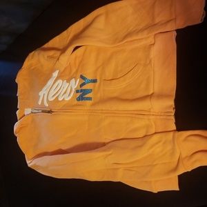 Womens Aeropostale orange zip up hoodie size medium